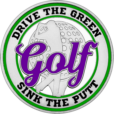 Purple "Golf" with Green Outer Circular Borders